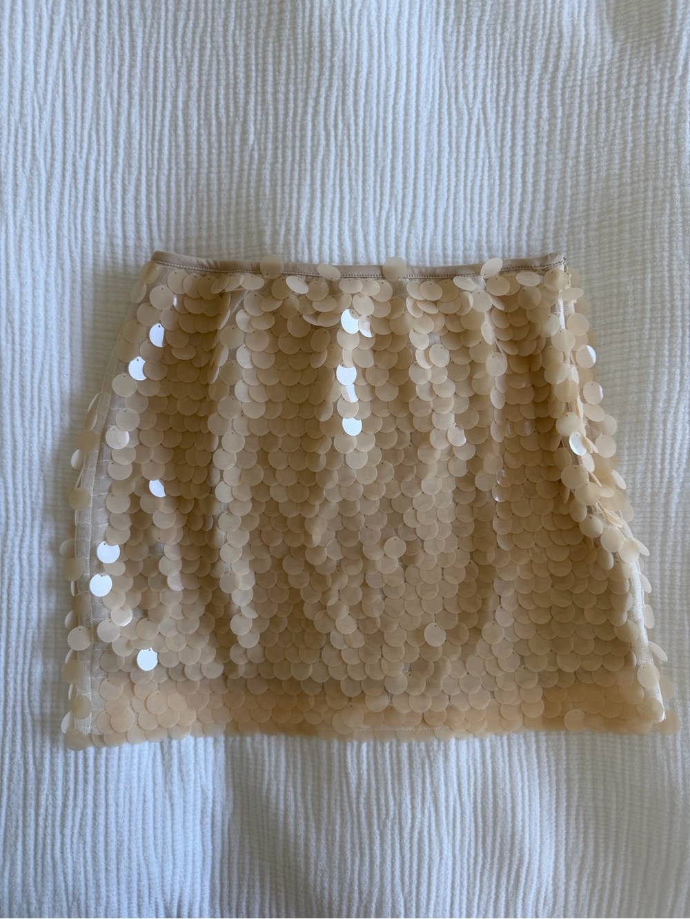 Ivory paillette sequin mini skirt